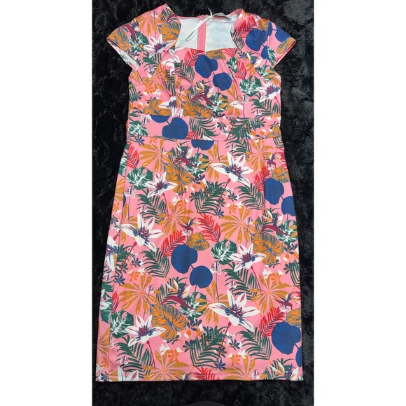 Grace Karin Dresses & Skirts - 1950s Vintage Grace Karin Pink Tropical Floral Sheath Dress